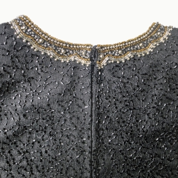 Vintage Elegant LAURENCE KAZAR Silk Blouse - intricate beading & sequin details - Picture 7 of 12